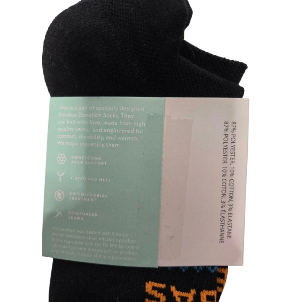 Bombas Socks NWT Lot 2 Pair XS Unisex Crew & Ankle Black Antimicrobial